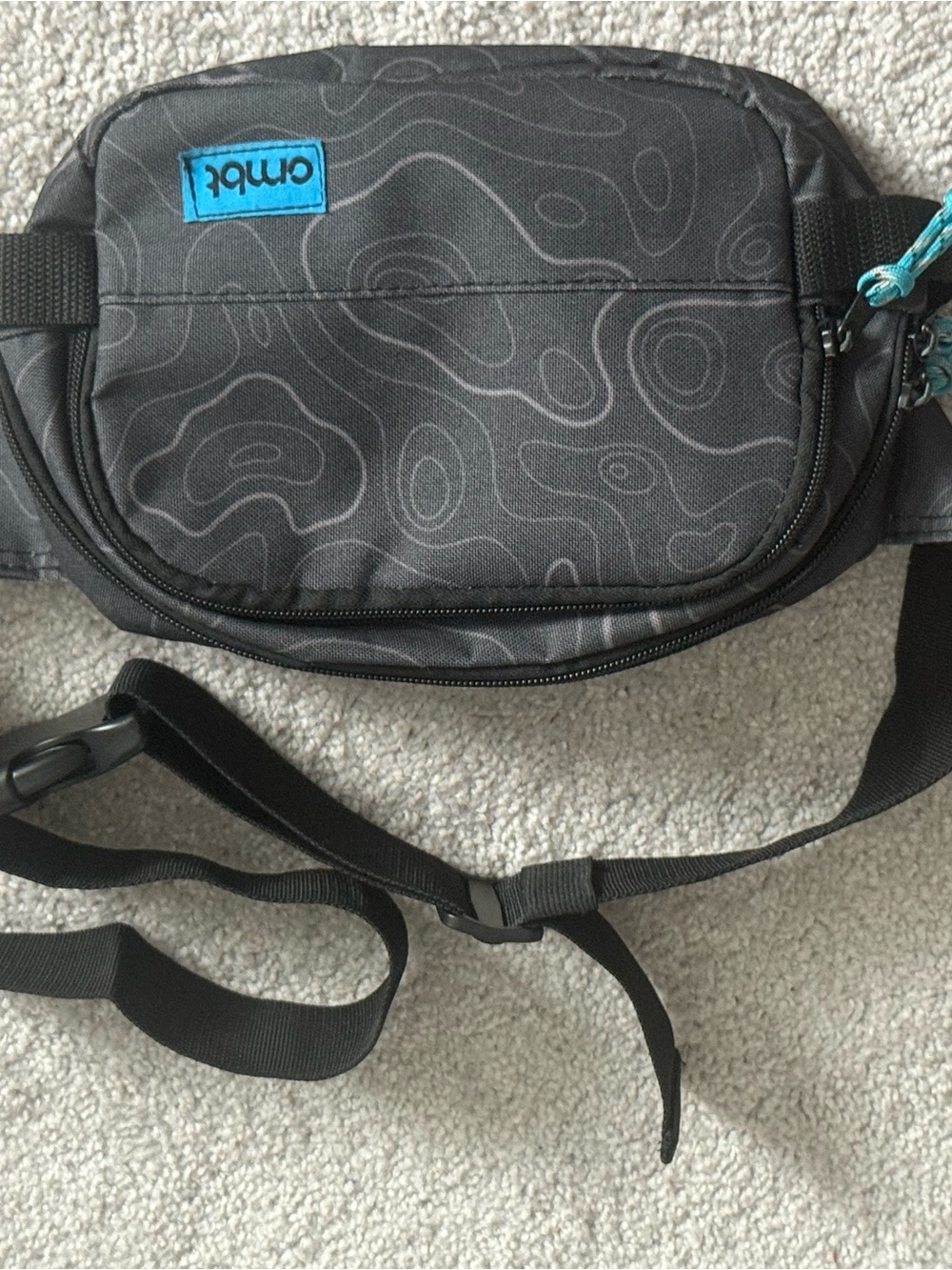 CMBT Black Waist Pack with Teal Accent